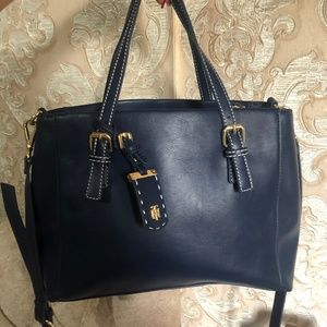 Tommy Hilfiger Navy Blue Julia Leather Bag